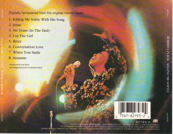 Roberta Flack : Killing Me Softly (CD, Album, RM)