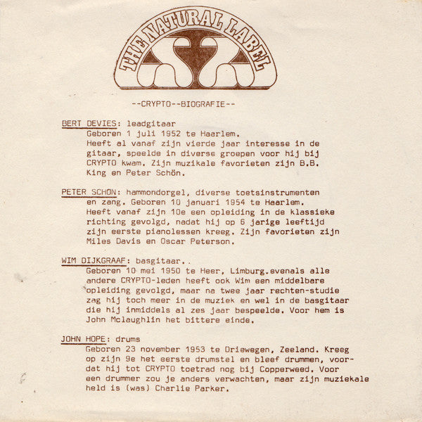 Crypto (2) : Labyrinth / Jazztime (7")