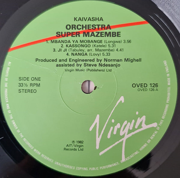 Orchestra Super Mazembe : Kaivaska (LP, Album, RE)
