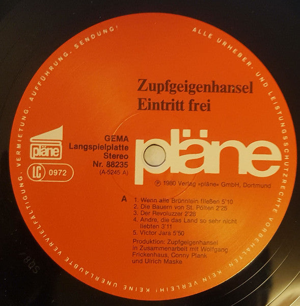 Zupfgeigenhansel : Eintritt Frei (LP, Album)