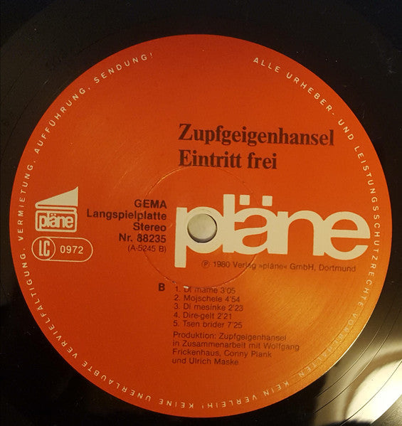 Zupfgeigenhansel : Eintritt Frei (LP, Album)