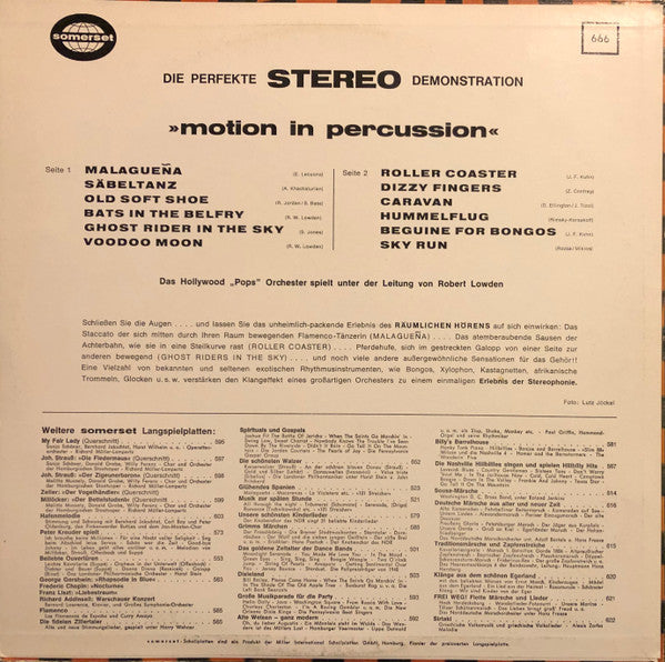 Hollywood "Pops" Orchestra* : Motion In Percussion (LP, Album)