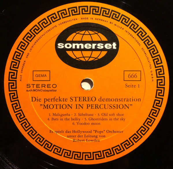 Hollywood "Pops" Orchestra* : Motion In Percussion (LP, Album)