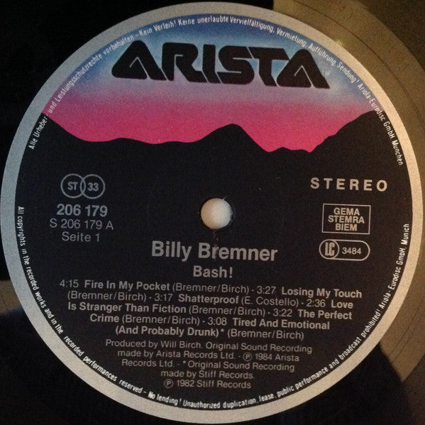 Billy Bremner : Bash! (LP, Album)
