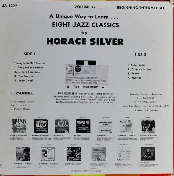 Jamey Aebersold : Horace Silver - Eight Jazz Classics (LP)