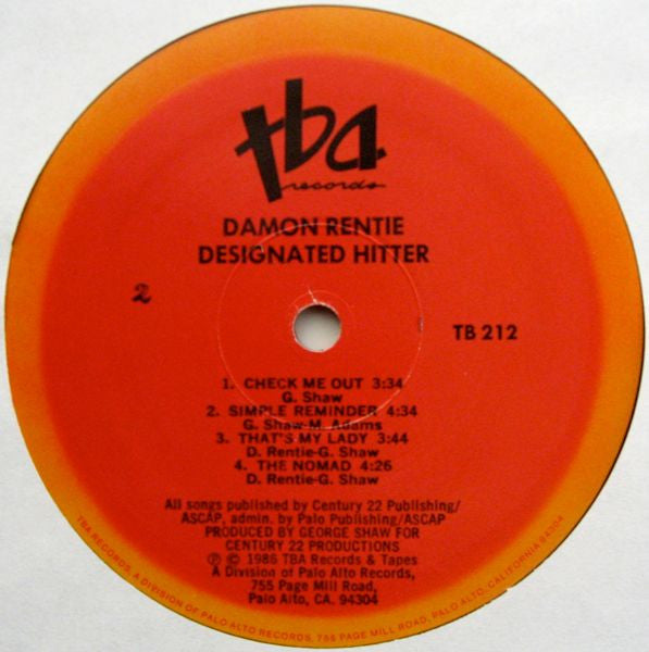 Damon Rentie : Designated Hitter (LP, Album)