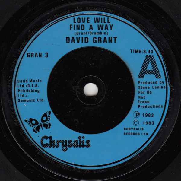 David Grant : Love Will Find A Way (7", Single, Gat)