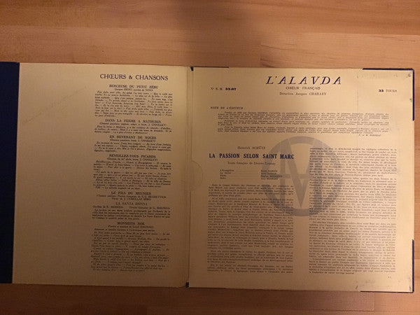 Chorale De L'Alauda : La Passion Selon Saint Marc de H. Schütz (10", Album)