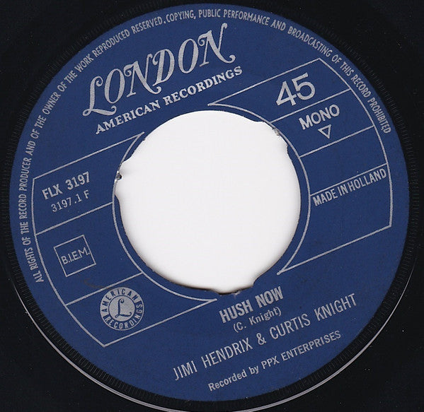 Jimi Hendrix & Curtis Knight : Hush Now / Flashing (7", Mono)