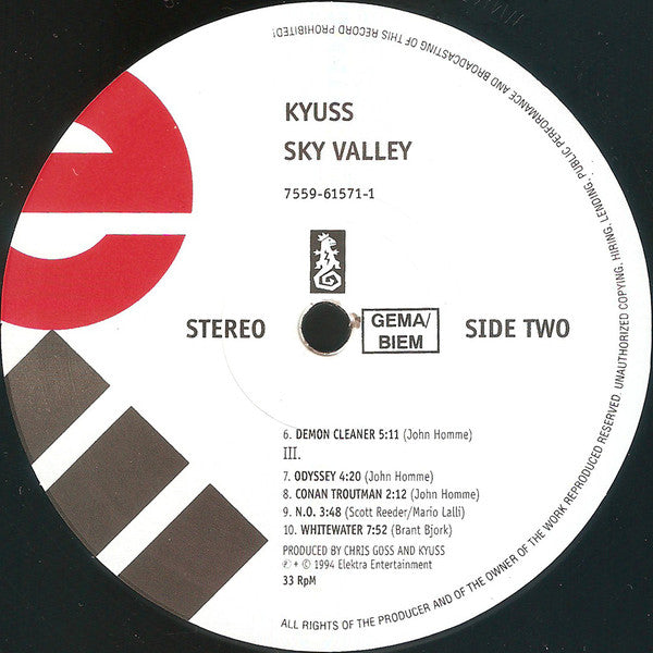 Kyuss : Welcome To Sky Valley (LP, Album, RE, RP, 180)