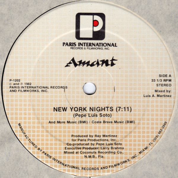 Amant II* : New York Nights (12")