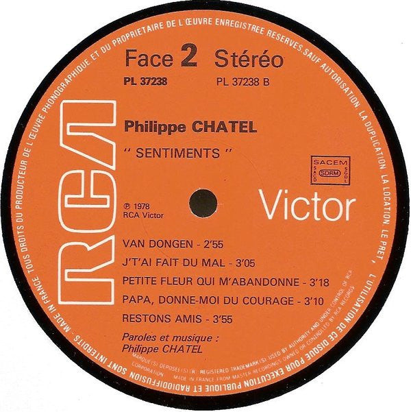 Philippe Chatel : Sentiments (LP, Album)