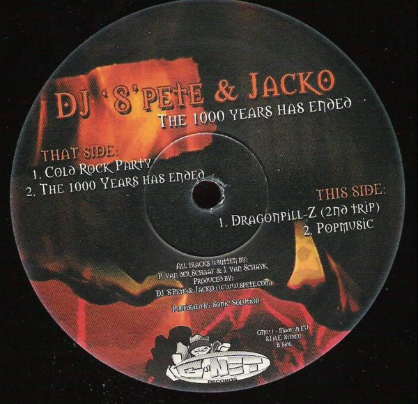 DJ 'S'pete & Jacko : The 1000 Years Has Ended (12")