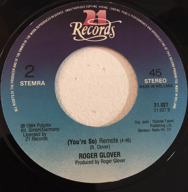 Roger Glover : The Mask (7", Single)