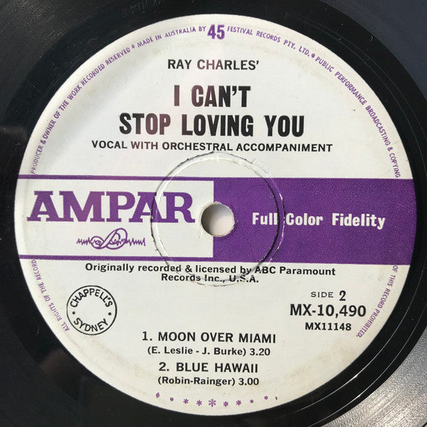 Ray Charles : I Can't Stop Loving You (7", EP)
