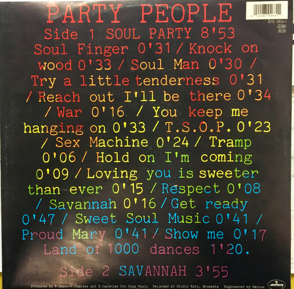 Party People (7) : Soul Party (Medley) (12")