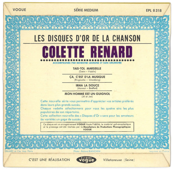 Colette Renard : Les Disques D'Or De La Chanson  (7", EP)