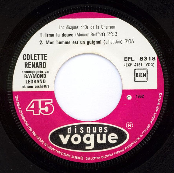 Colette Renard : Les Disques D'Or De La Chanson  (7", EP)