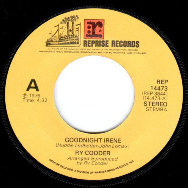 Ry Cooder : Goodnight Irene (7")
