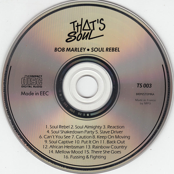 Bob Marley : Soul Rebel & Other Great Reggae Hits (CD, Comp)