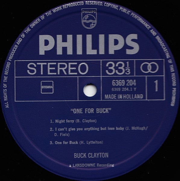 Buck Clayton : One For Buck (LP, Album)