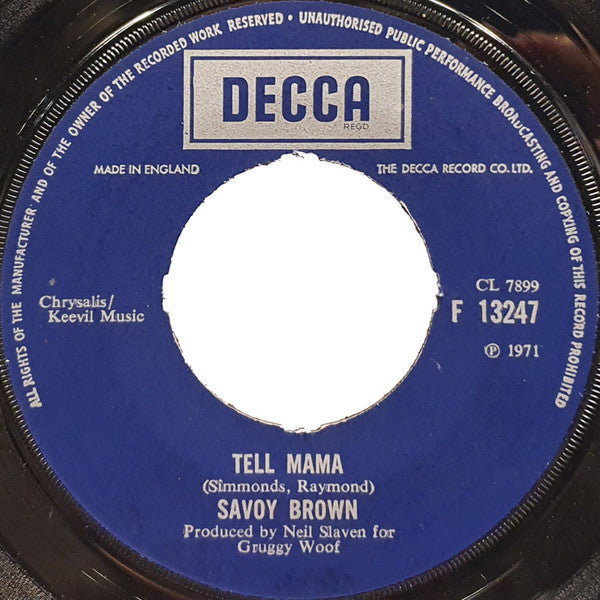 Savoy Brown : Tell Mama (7")
