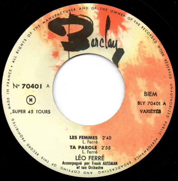 Léo Ferré : Les Femmes (7", EP)