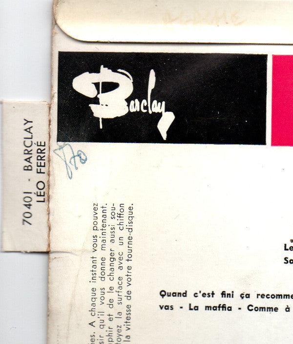 Léo Ferré : Les Femmes (7", EP)