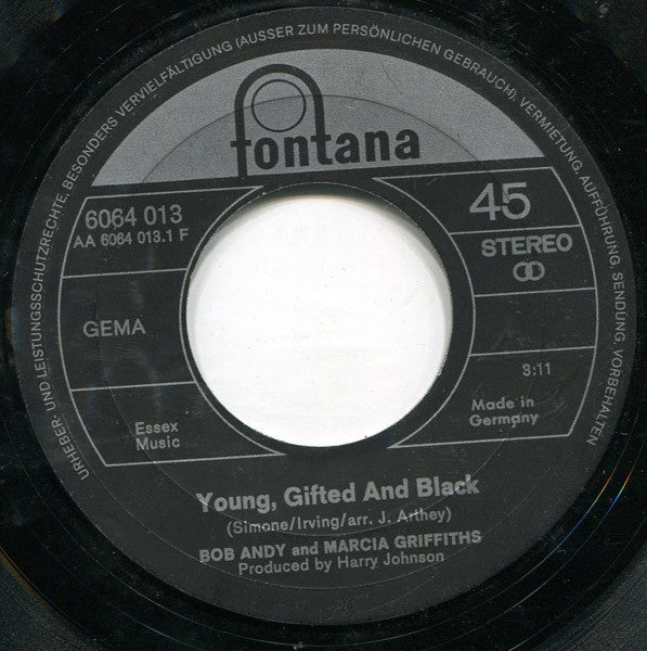 Bob & Marcia : To Be Young Gifted And Black (7", Single)