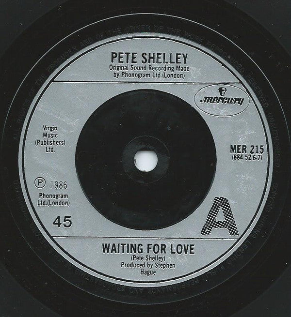 Pete Shelley : Waiting For Love (7", Single, Inj)