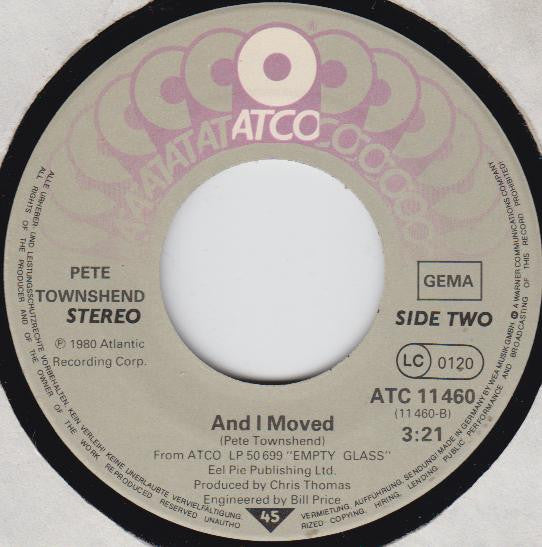 Pete Townshend : Rough Boys (7")