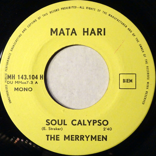 The Merrymen : Soul Calypso (7", Single, Mono, Dar)
