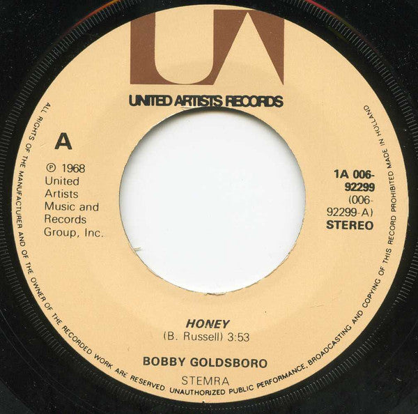 Bobby Goldsboro : Honey / Danny (7", Single, RE)