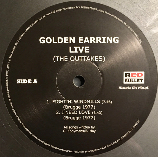 Golden Earring : Live (The Outtakes) (10", RSD, Ltd, Num, Bla)