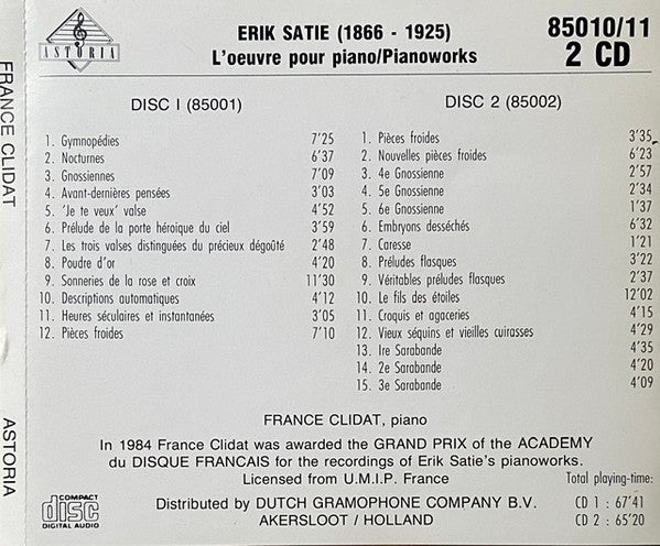 Erik Satie - France Clidat : Pianoworks (2xCD, Album)