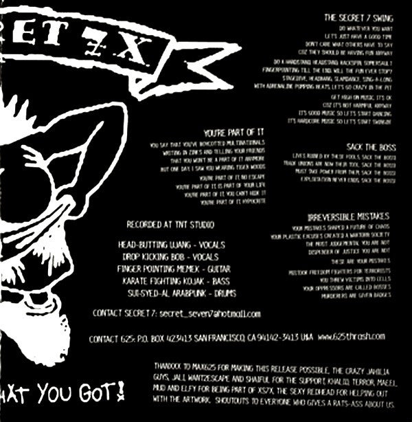 Secret Seven : Play Fast Like There Is No Tomorrow (7", S/Sided, EP)