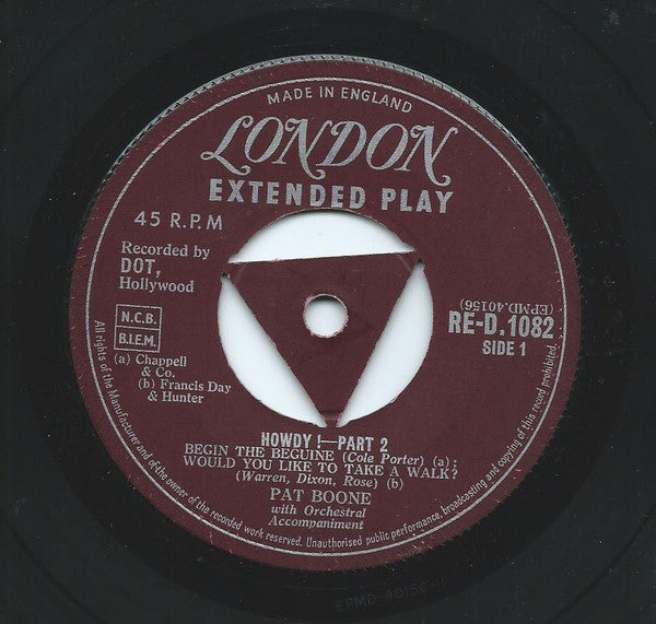 Pat Boone : Howdy ! Part 2 (7", EP)