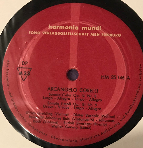 Arcangelo Corelli : 4 Sonate De Chiesa - Vier Kirchensonaten (10")