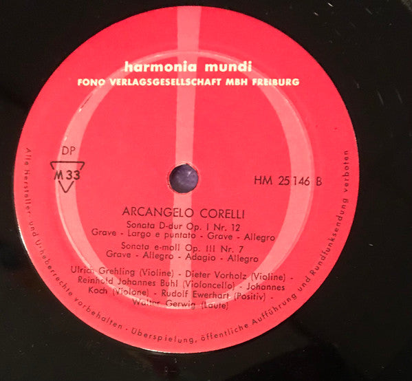 Arcangelo Corelli : 4 Sonate De Chiesa - Vier Kirchensonaten (10")