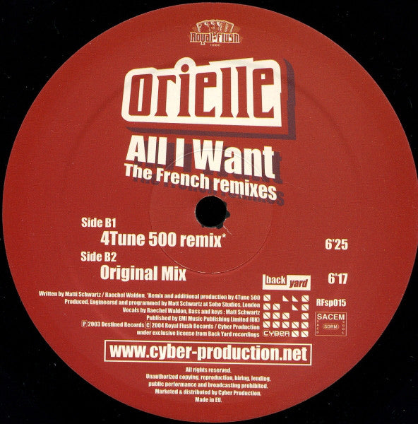 Orielle : All I Want (The French Remixes) (12", Maxi)