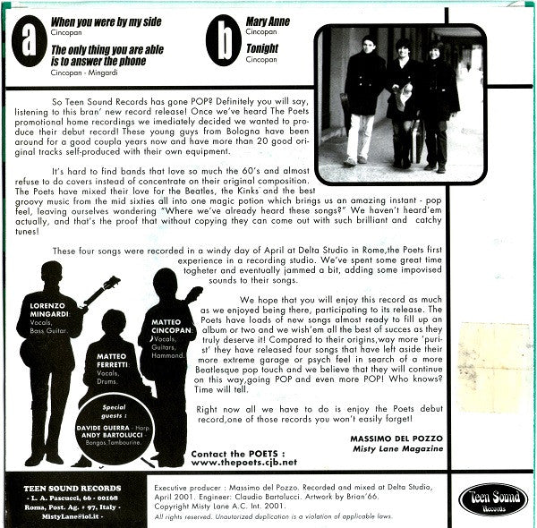 The Poets (9) : When You Were By My Side (7", EP)