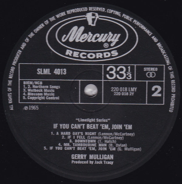 Gerry Mulligan : If You Can't Beat 'Em, Join 'Em (LP, Album)