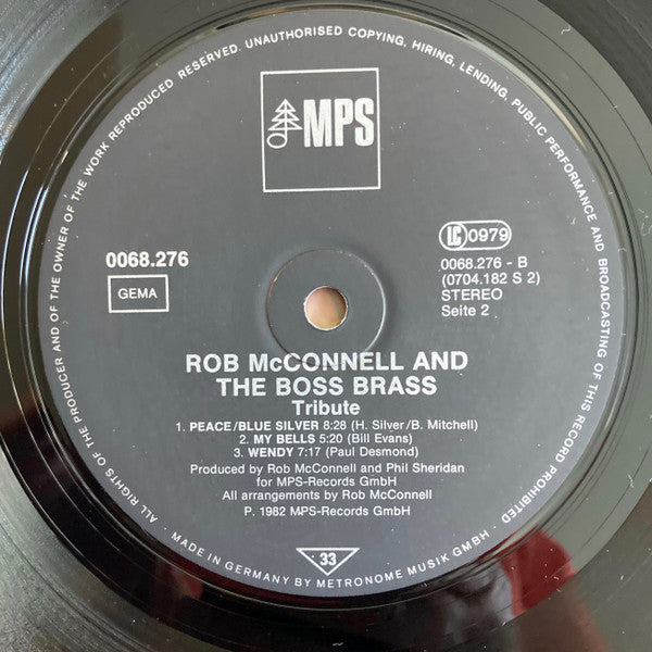 Rob McConnell & The Boss Brass : Tribute (LP, Album)