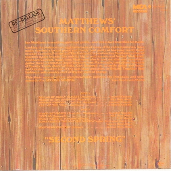 Matthews' Southern Comfort : Second Spring (LP, Album, RE)