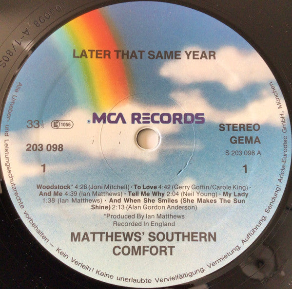 Matthews Southern Comfort* : Later That Same Year (LP, Album, RE)