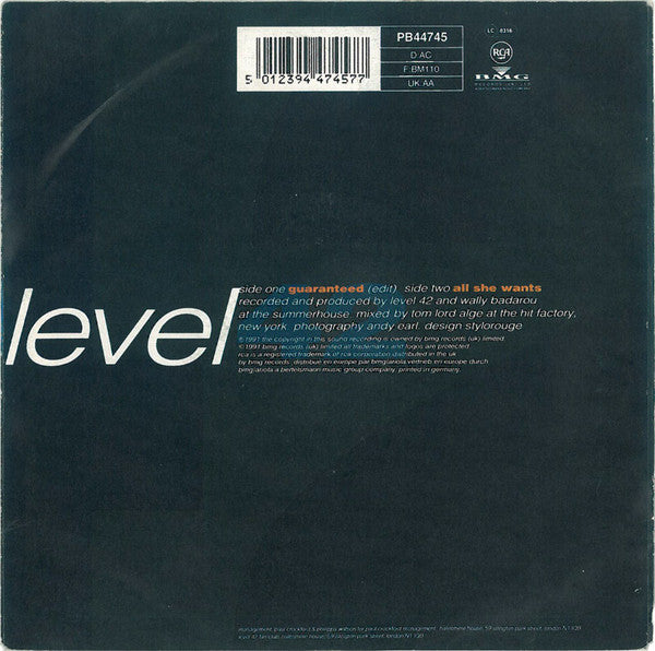 Level 42 : Guaranteed (7", Single)