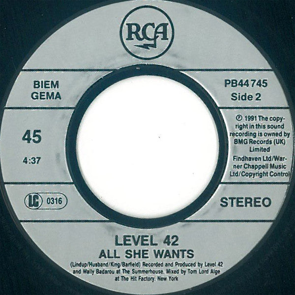 Level 42 : Guaranteed (7", Single)