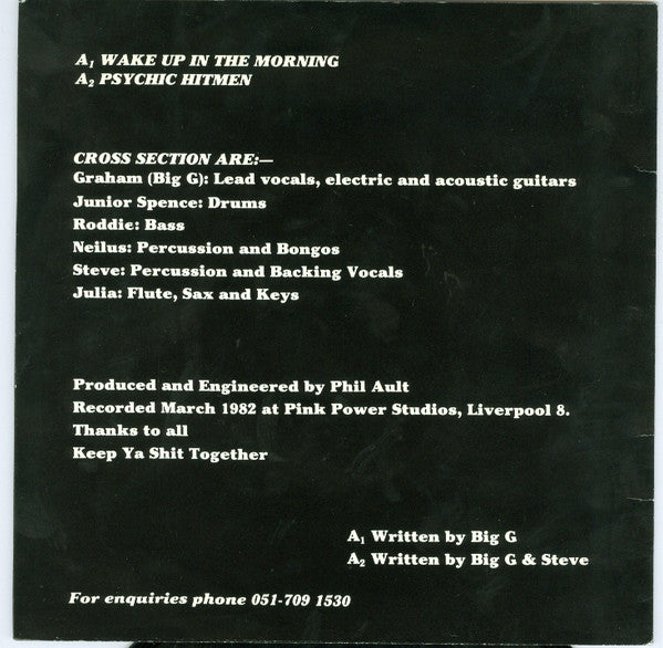 Cross Section (5) : Wake Up In The Morning / Psychic Hitmen (7", Single)