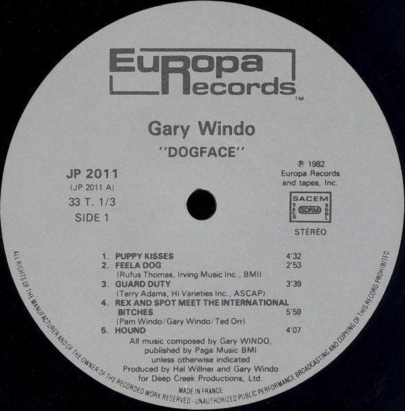 Gary Windo : Dogface (LP, Album)
