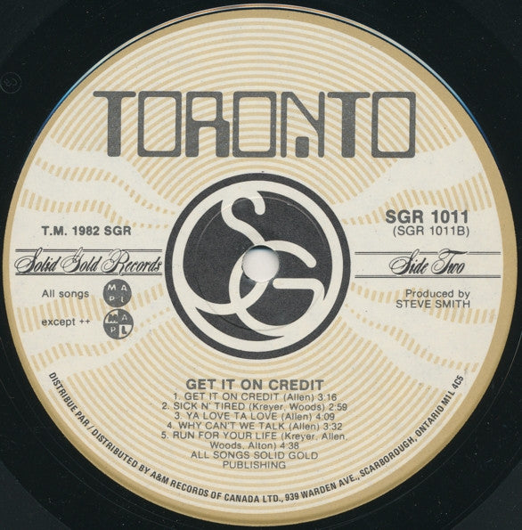 Toronto (4) : Get It On Credit (LP, Album)